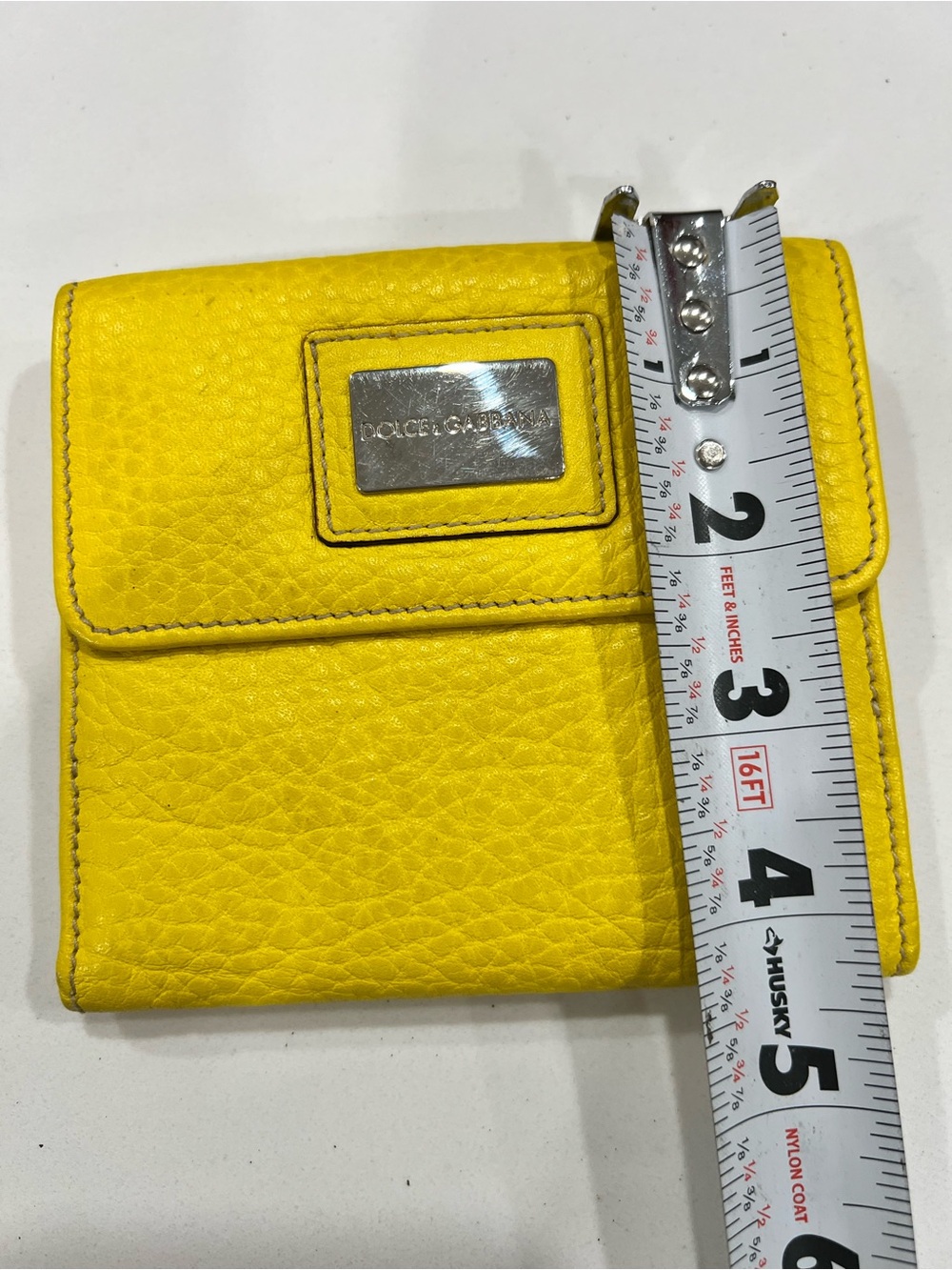 Authentic Dolce & Gabbana Sunny Yellow Pebbled Bifold Wallet ☀️
